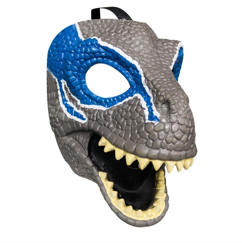 New! JURASSIC WORLD VELOCIRAPTOR BLUE Dinosaur Mask